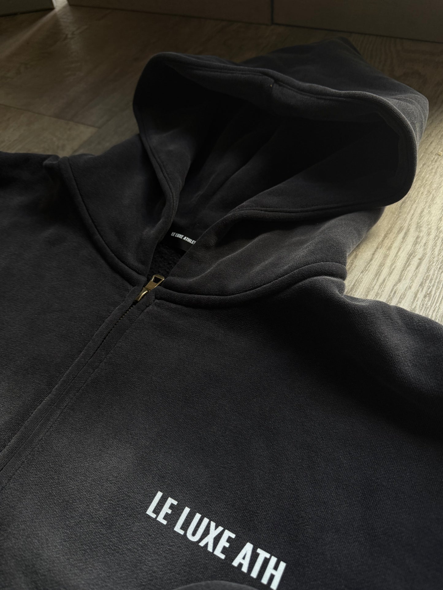 Sunfade Two-way Zipper Boxy Fleece Hoodie