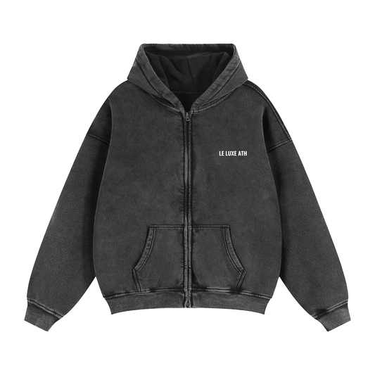 Zip-Through Boxy Fleece Hoodie