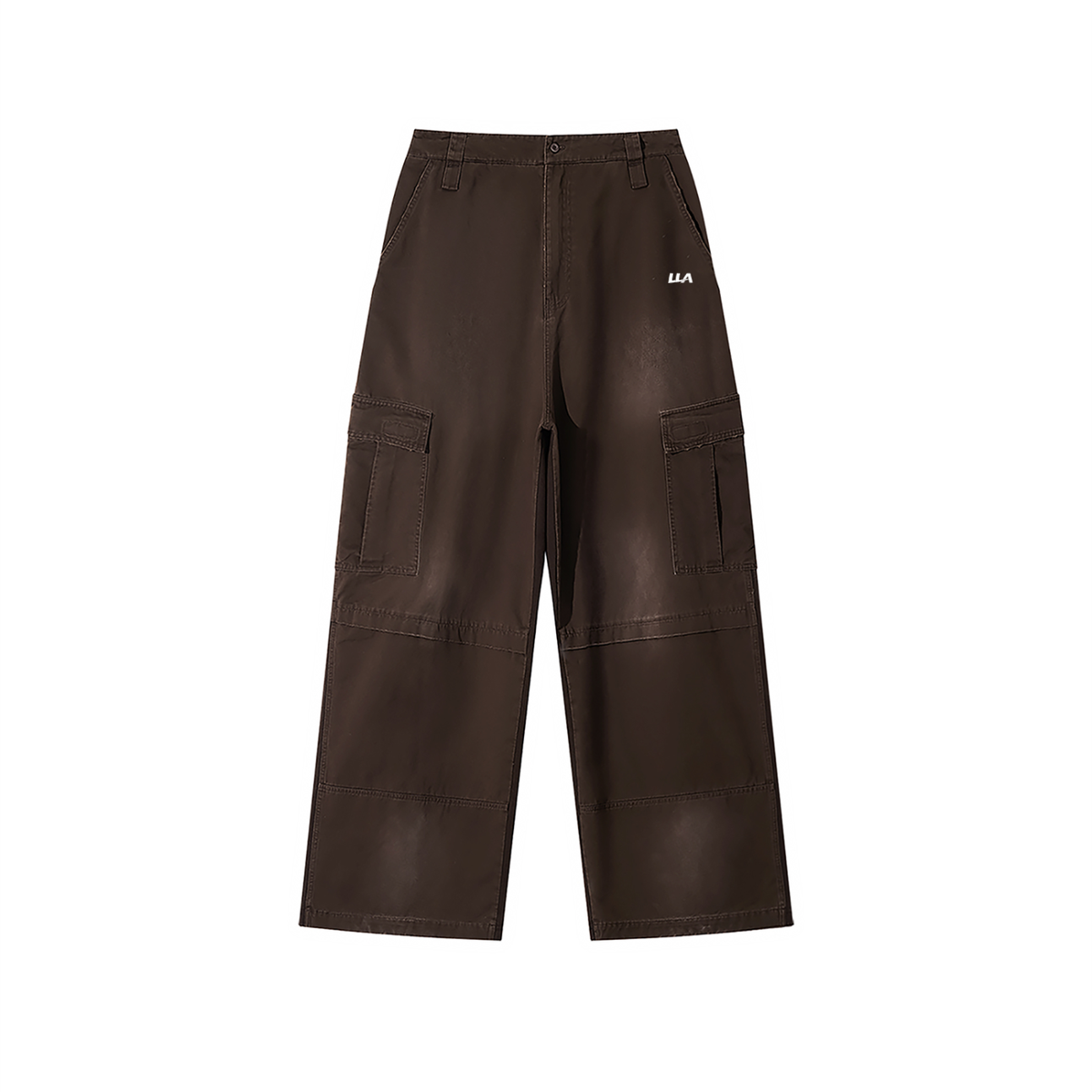 Washed Wide Leg Cargo Pants
