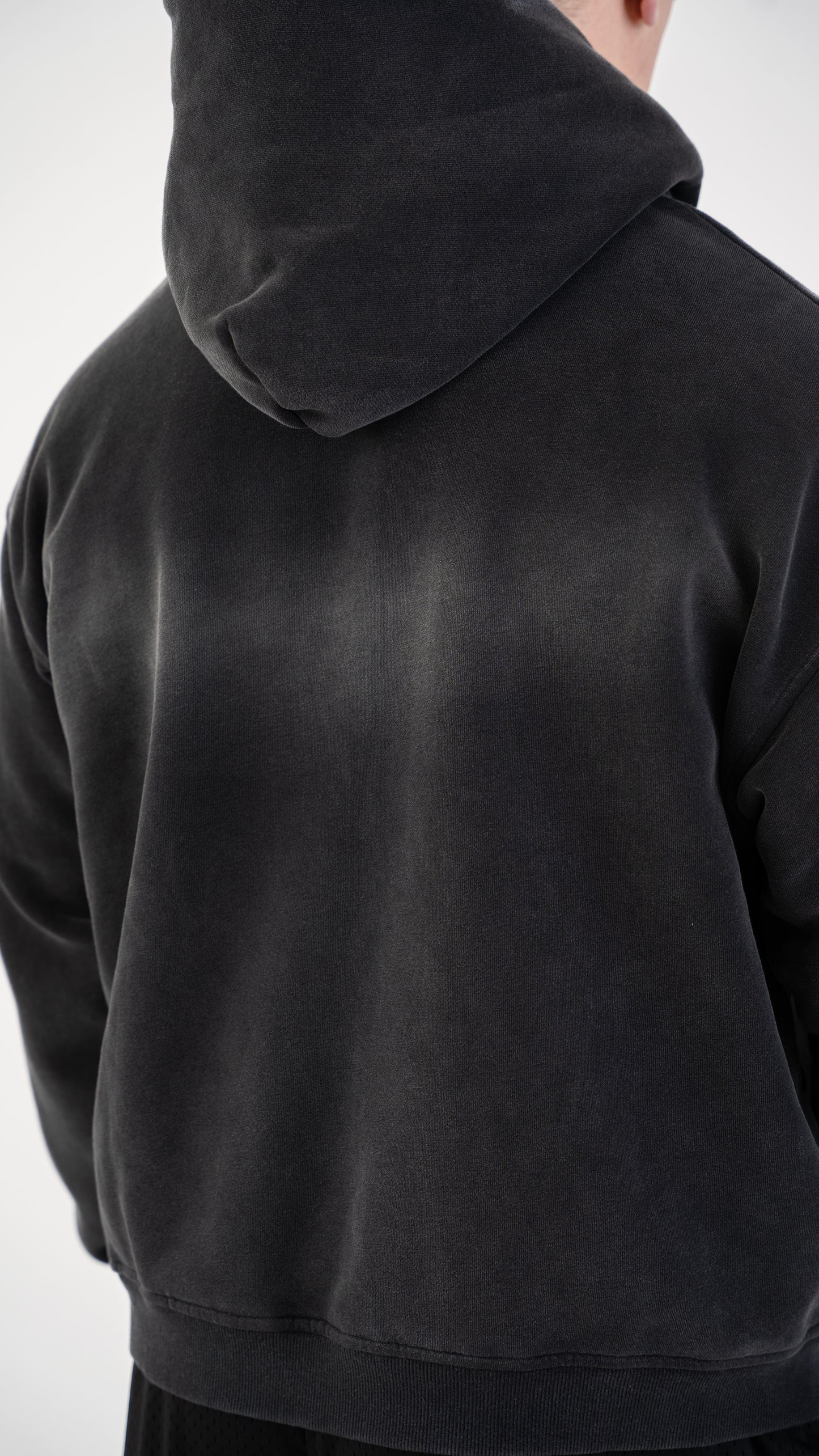 Sunfade Two-way Zipper Boxy Fleece Hoodie