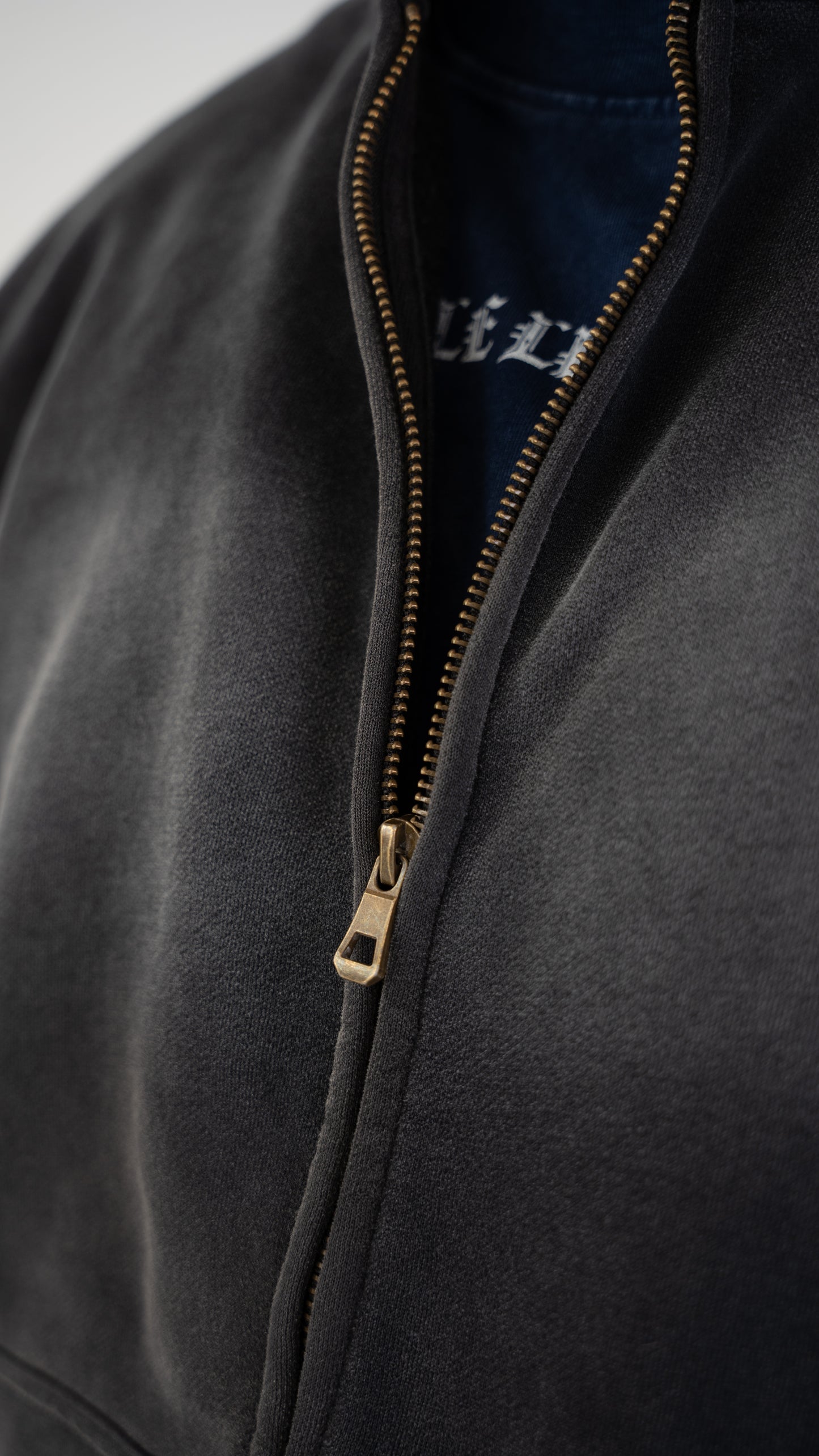 Sunfade Two-way Zipper Boxy Fleece Hoodie