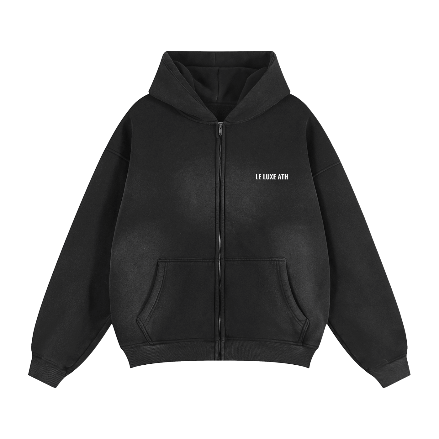 Sunfade Two-way Zipper Boxy Fleece Hoodie