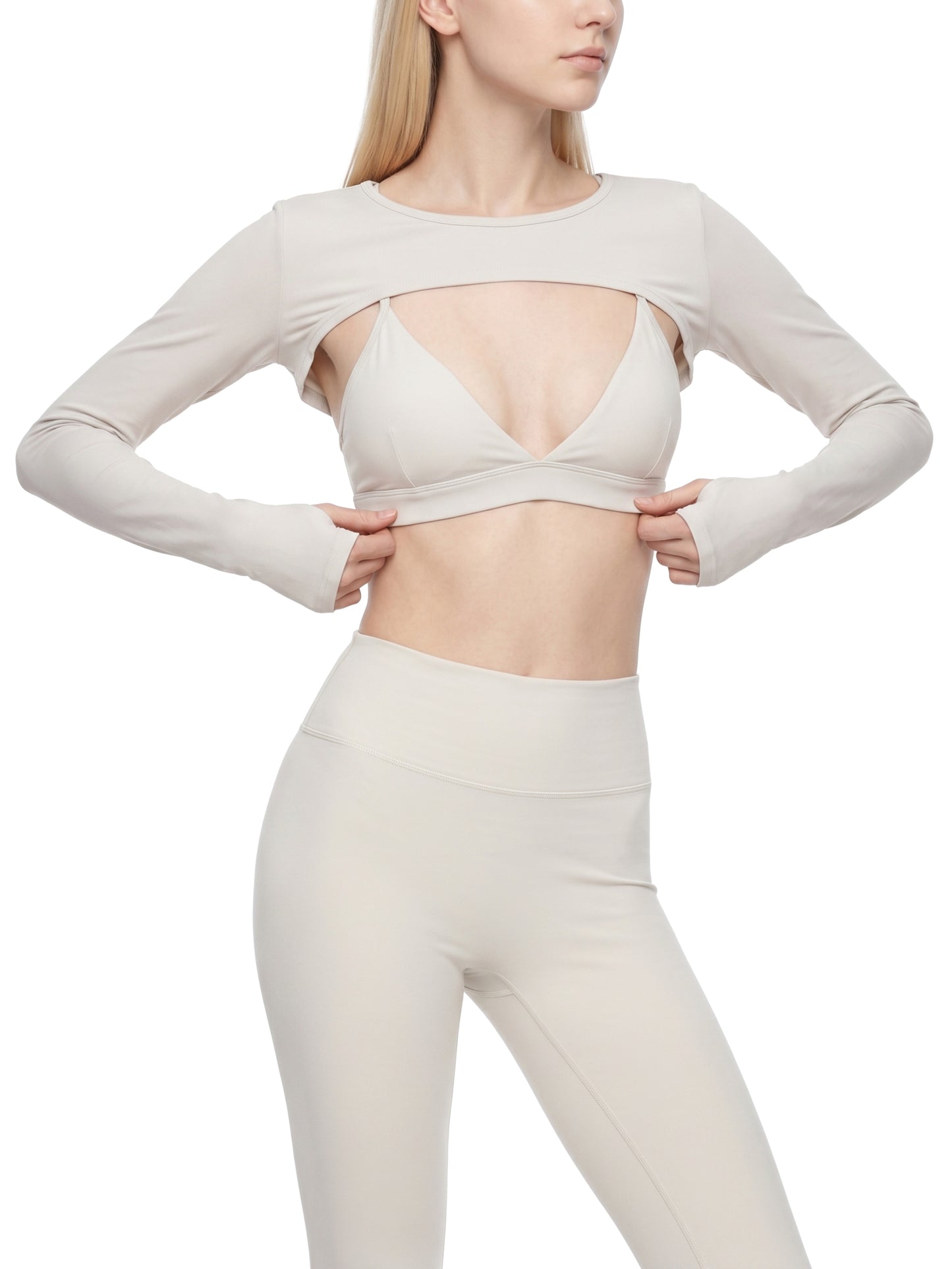 Pure Form Cutout Long Sleeve Shrug
